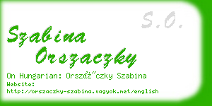 szabina orszaczky business card